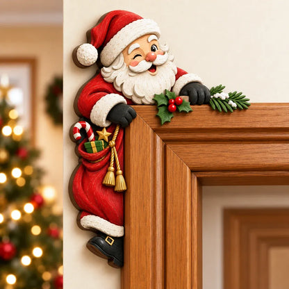 ⏳ Last Day 50% OFF – 🎄 3D Christmas Peekaboo Door Frame Corner Decor | 8 Festive Character Designs with Left & Right Options for Doorways, Entryways & Holiday Corners ✨