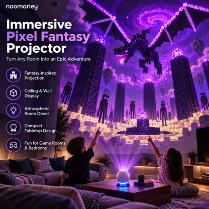 🎮 Pixel Fantasy Scene Projector – Ambient Decor for Gaming Rooms