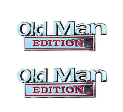 3D Old Man Metal Car Emblem 🚗🧓 – Black & White, Fits Rear, Side, Hood & Door
