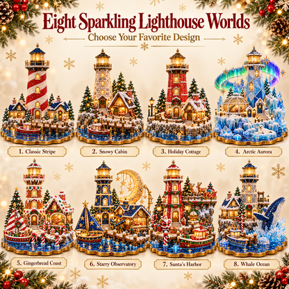 🎄 Christmas Lighthouse Village – DIY Sparkling Diamond 2D Art Decoration Kit
