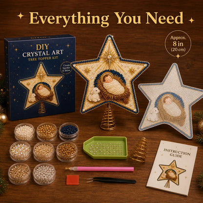 ⭐ Christian Faith Pearl Diamond Art Christmas Tree Topper Kit