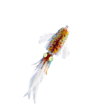 🎣 Glow Squid Flutter Lure | Lifelike Feather Tail Bait for Night Fishing & Saltwater Angling 🦑