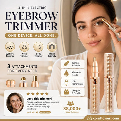 📍 2026 Sale — Over 38,000 Sold!🔥 Portable Electric Eyebrow Trimmer – Interchangeable Heads 🪒