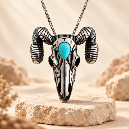 Western Skull Pendant Necklace & Belt Clip