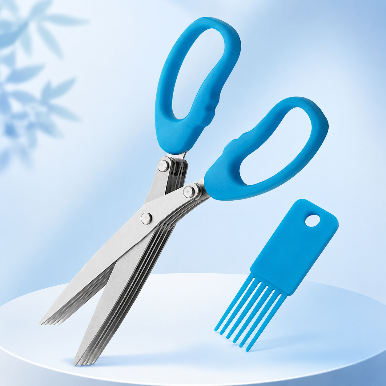 Kitchen-Grade Five-Layer Stainless Steel Multi-Functional Scallion Cutter