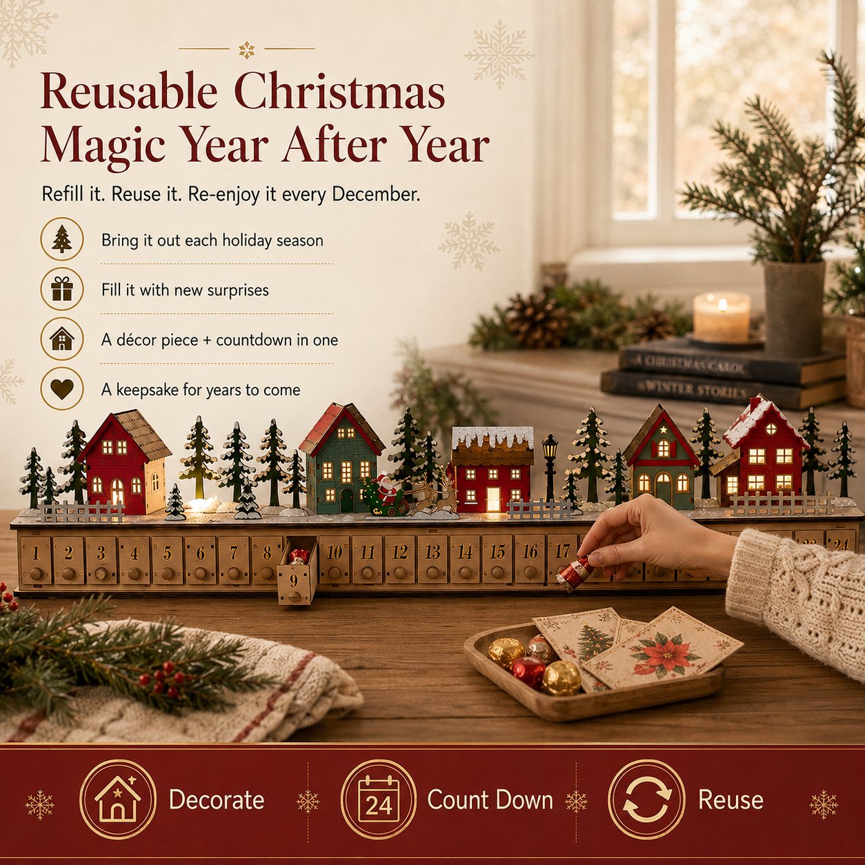 🎄 Light-Up Christmas Village Advent Calendar