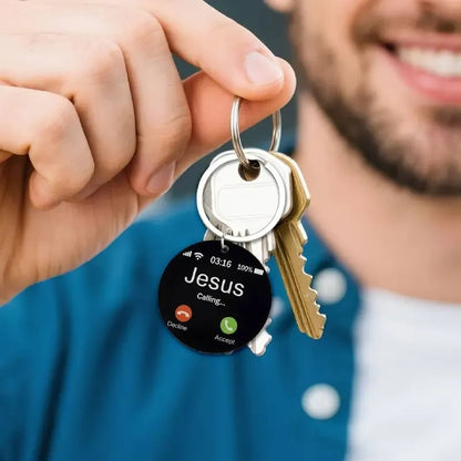 ✝️Jesus Calling Keychain, Christian Key Ring Gift, Faith Inspirational Keychain, Religious Gift for Men Women