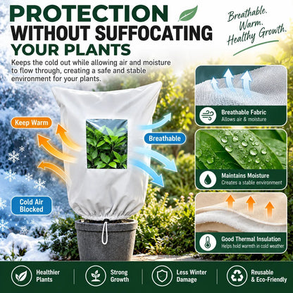 🌿 WINTER GARDEN ESSENTIAL | Plant Frost Protection Cover –Breathable Reusable Cover for Shrubs, Pots & Young Trees