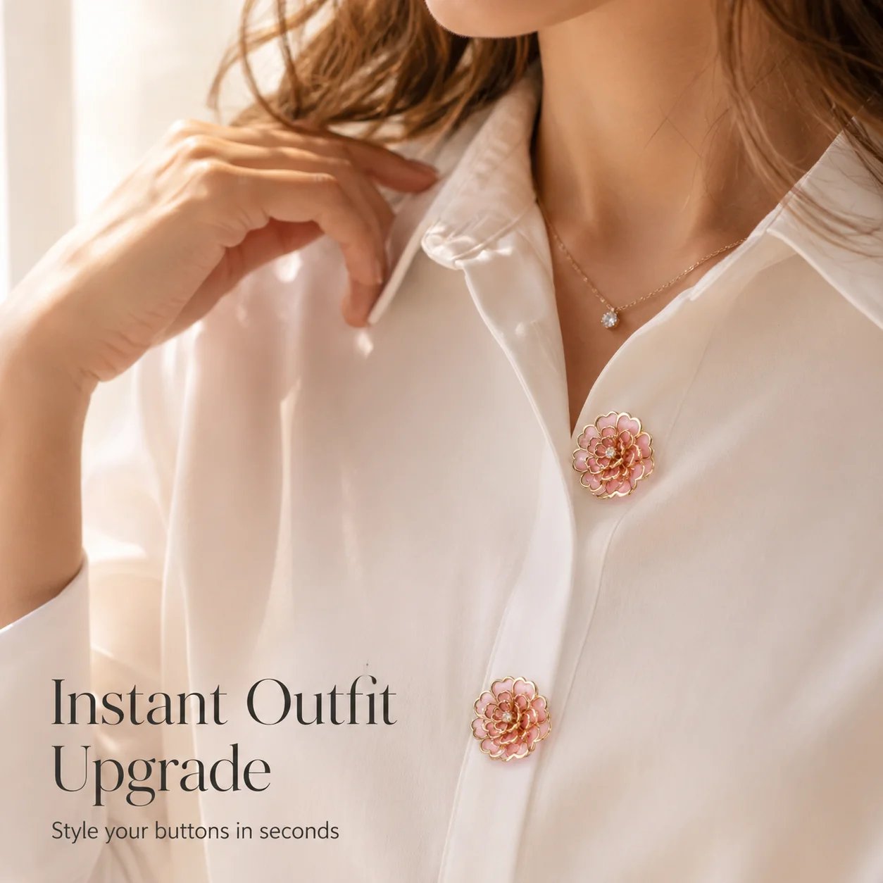 Flower Button Covers – Instant No-Sew Shirt & Blouse Upgrade