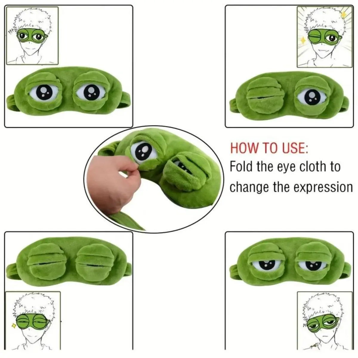 🐸3D Frog Eye Mask - Cotton-Plush Soft Cute 3D Shaping Cartoon Blindfold