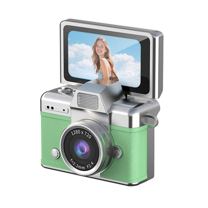 Retro Mini Digital Camera — 1080P Flip Screen, Keychain Size, Y2K Film Style