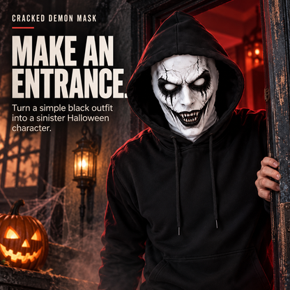🎃 Cracked Demon Halloween Mask – Sinister Grin, Terrifying Transformation