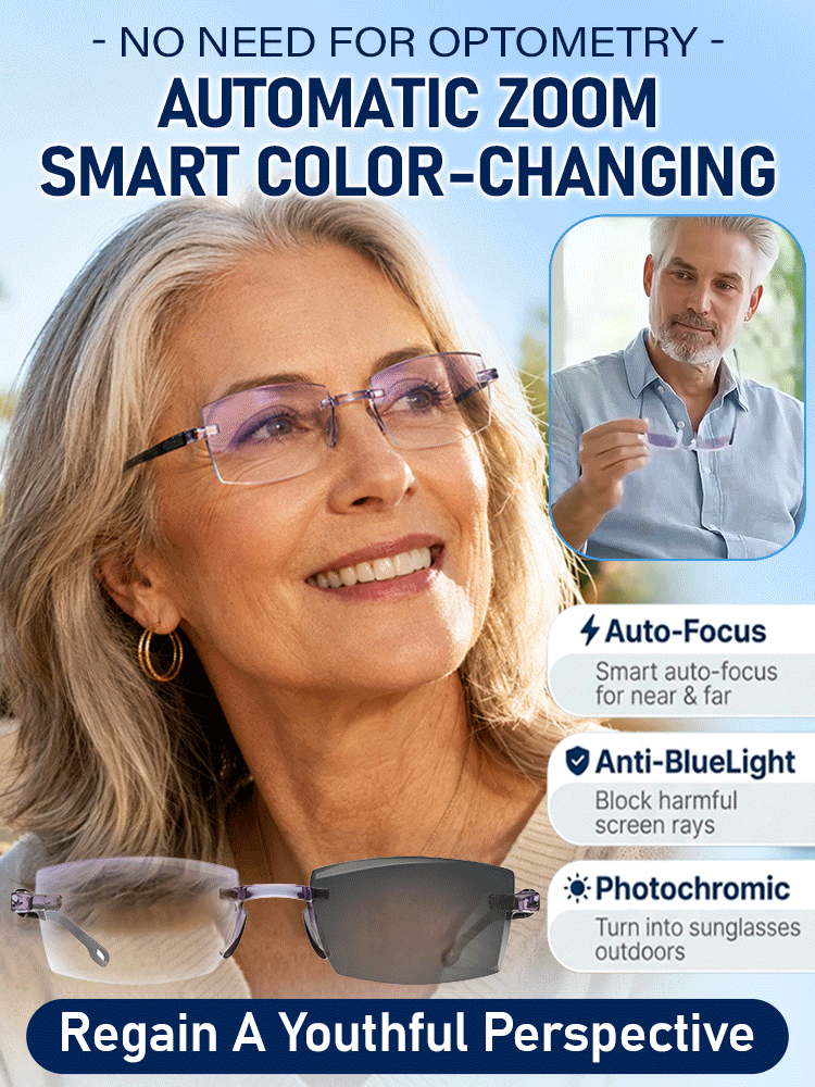 [Regain Your Youthful Vision] Ultra-Light Smart Zoom Diamond-Cut Edge Progressive Reading Glasses