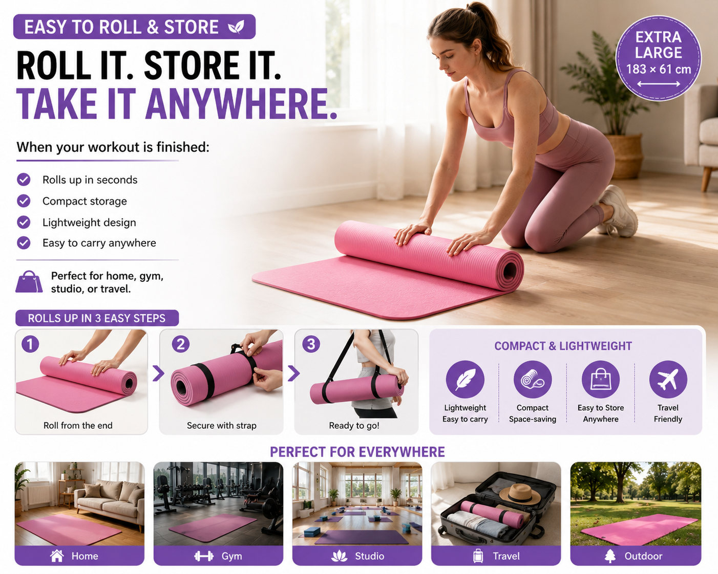 High-density, high-elasticity shock-absorbing and sound-insulating yoga mat