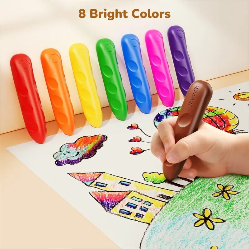 Toddler Friendly Washable Triangle Crayons | Home Art Activity