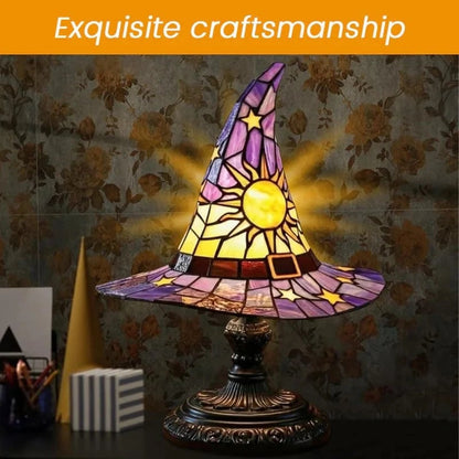 🧙‍♀️🪄Witch Hat Lamp That Casts Enchanting Glow, Stained Glass USB Light for Instant Halloween Vibe