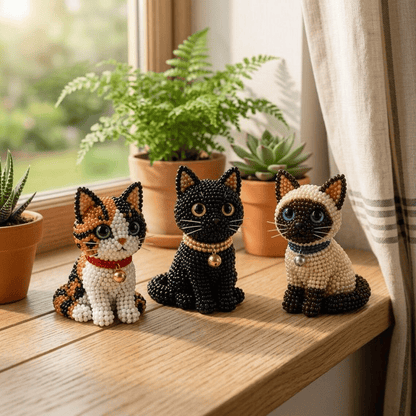 🐱 Create 4 Adorable Beaded Cats Yourself