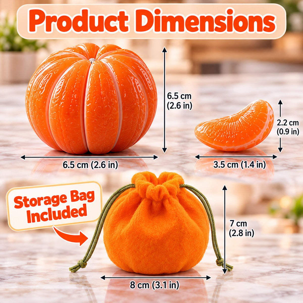 🍊🧲 Magnetic Stone Orange Fidget Toy — Peel, Rebuild & Relax with Satisfying Magnetic Play