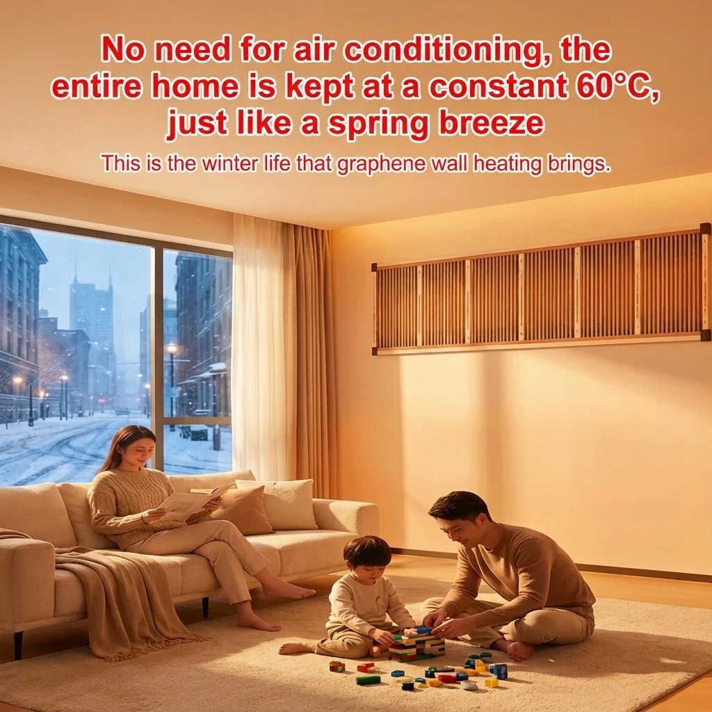 🔥Fast-heating 3-second wall heater made of graphene honeycomb structure with infrared ceramic—quiet and energy-efficient for indoor wall mounting