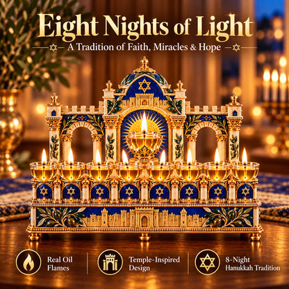 8-Night Hanukkah Oil Light Centerpiece