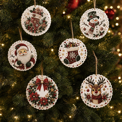 🎄Christmas DIY Diamond Painting Ornaments Kit (6 PCS)🎅