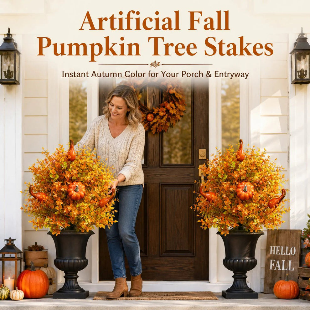 🔥Halloween Early Bird Special Sale 50% OFF - Artificial Fall Pumpkin Tree Stakes🍂