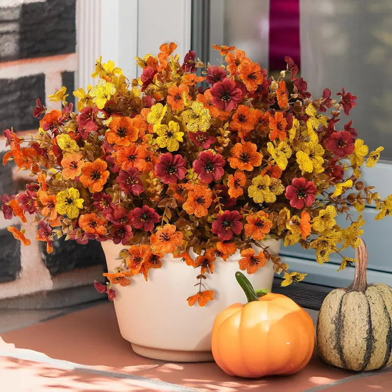 Fall Artificial Flower Halloween 12pcs, UV Resistant Colorful Fake Flower🍂