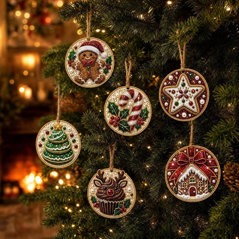 🎄Christmas DIY Diamond Painting Ornaments Kit (6 PCS)🎅