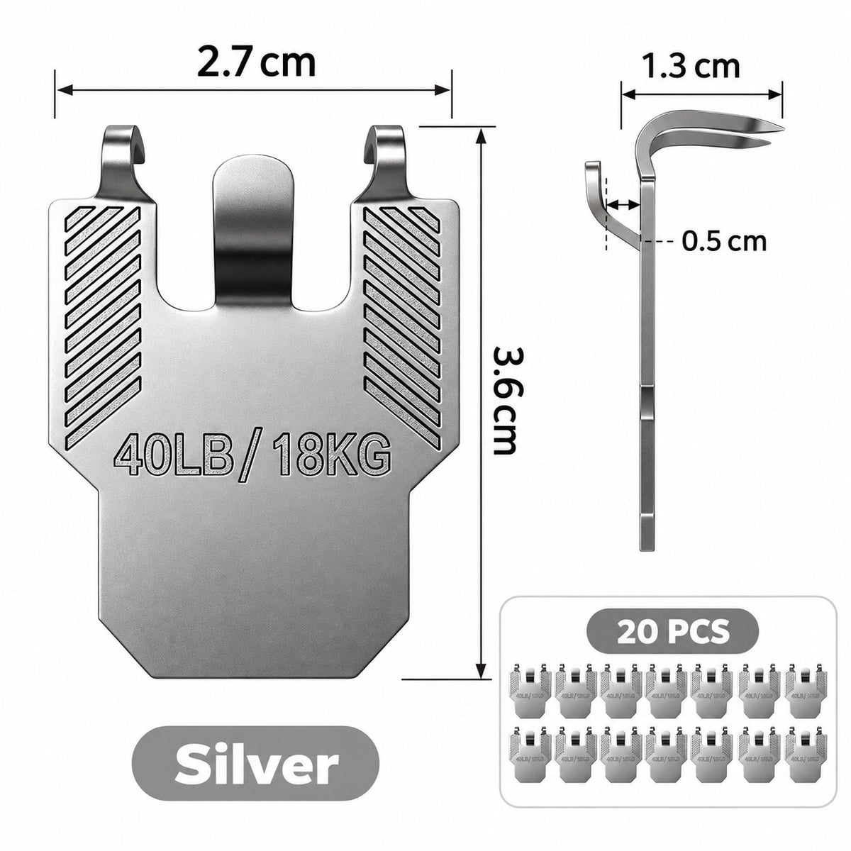 🏠 20 Pack Wall Claw Hooks | No Drilling Needed, Quick Installation for Living Room & Office Wall Decor
