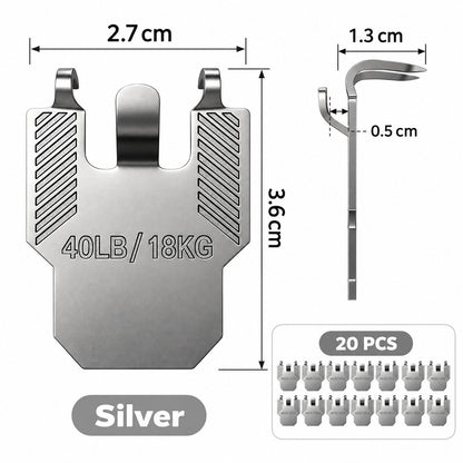 🏠 20 Pack Wall Claw Hooks | No Drilling Needed, Quick Installation for Living Room & Office Wall Decor