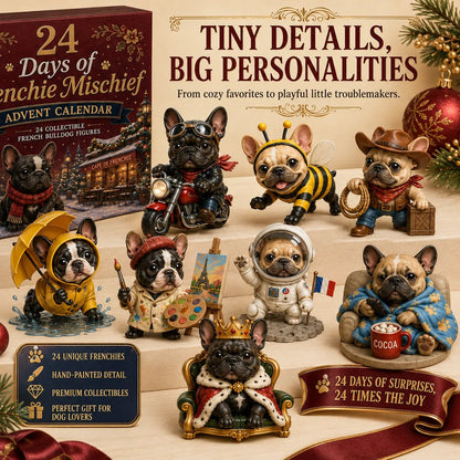 🐶 24-Day French Bulldog Christmas Advent Calendar | 24 Unique Collectible Frenchie Characters with Different Outfits, Personalities & Daily Holiday Surprises 🎄✨