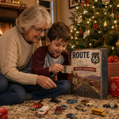 🚗Route 66 Centennial Advent Calendar – 24 Days of American Road Legends | 1926–2026 Collector’s Edition🎄