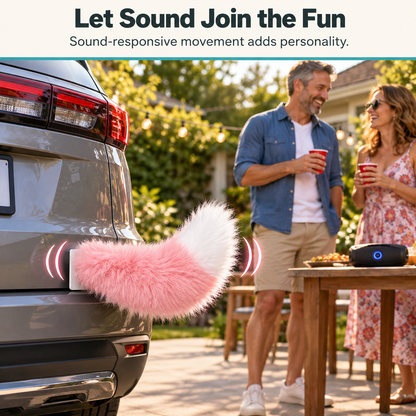 Electric Cat Tail for Car Decoration, Remote-Controlled Wagging Plush Tail for Car