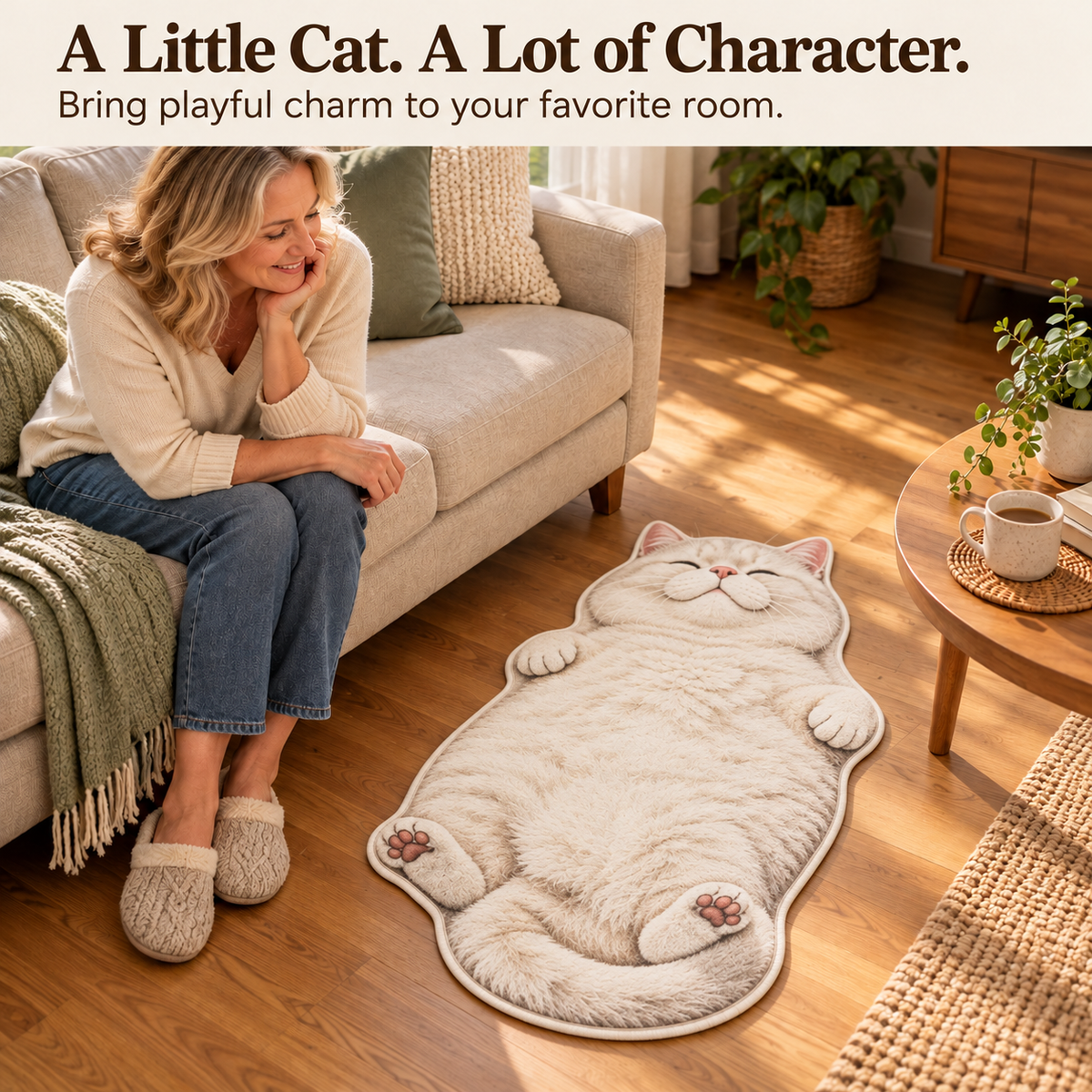 Chubby Tabby Cat Shaped Rug 🐱🤎