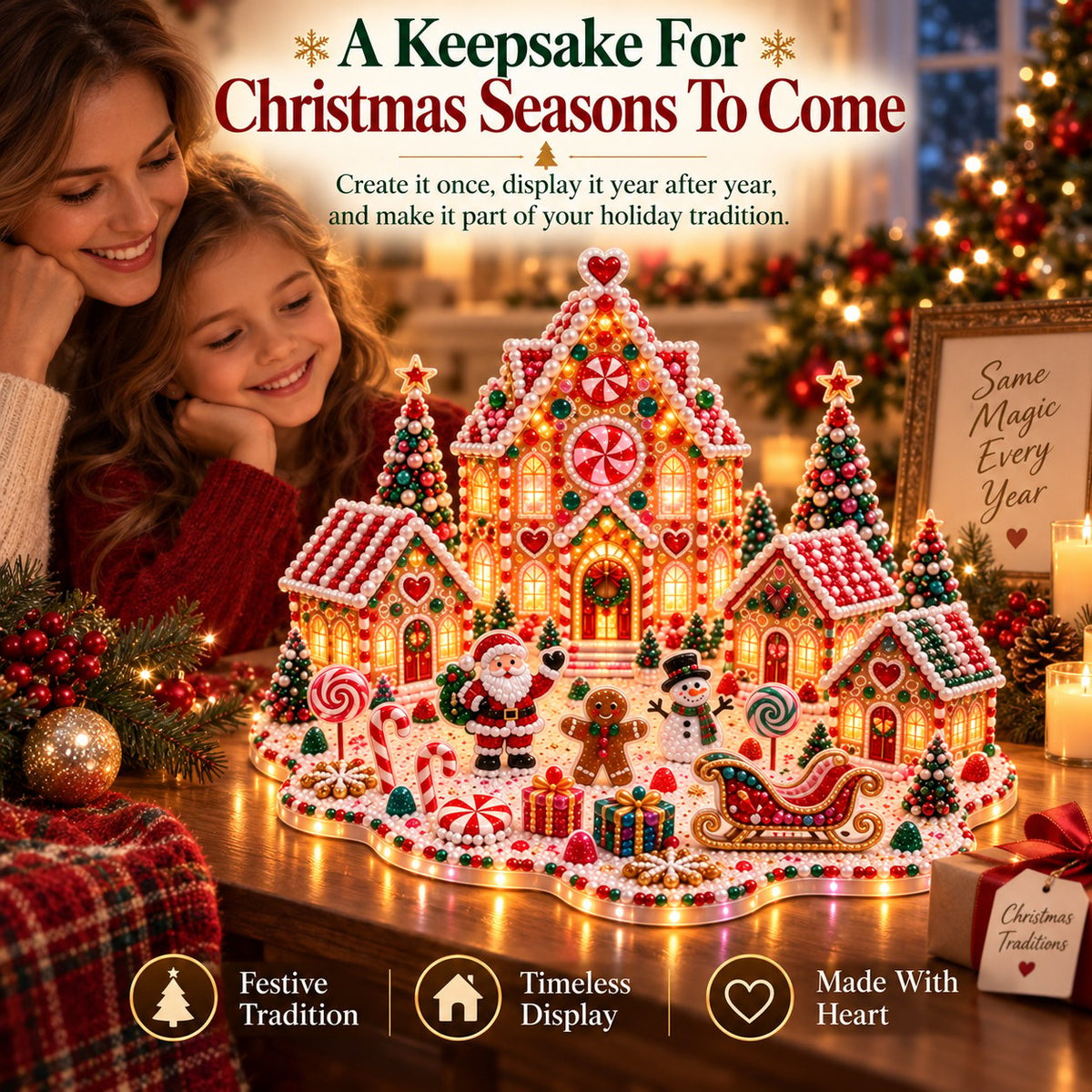 ✨🔥Magical Christmas Village 3D Gem Art DIY Kit