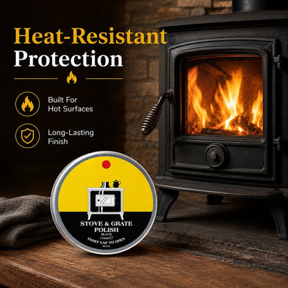 🔥Last Day 50% OFF - 🧼Black Stove & Grate Polish – Cast Iron Restorer for Wood Stoves, Fireplaces & Grates