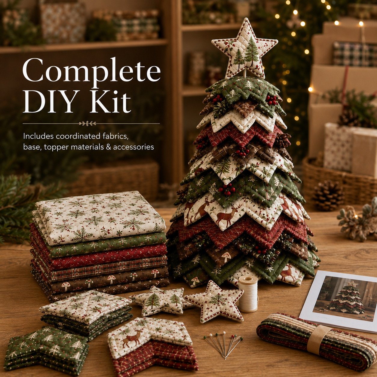 DIY Quilted Fabric Christmas Tree Kit