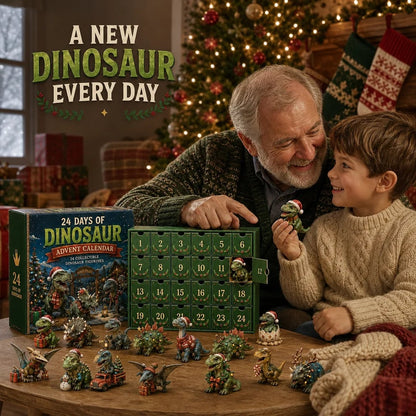 🦖24 Days of Dinosaur Christmas Advent Calendar – 24 Collectible Dino Figurines & Holiday Surprises