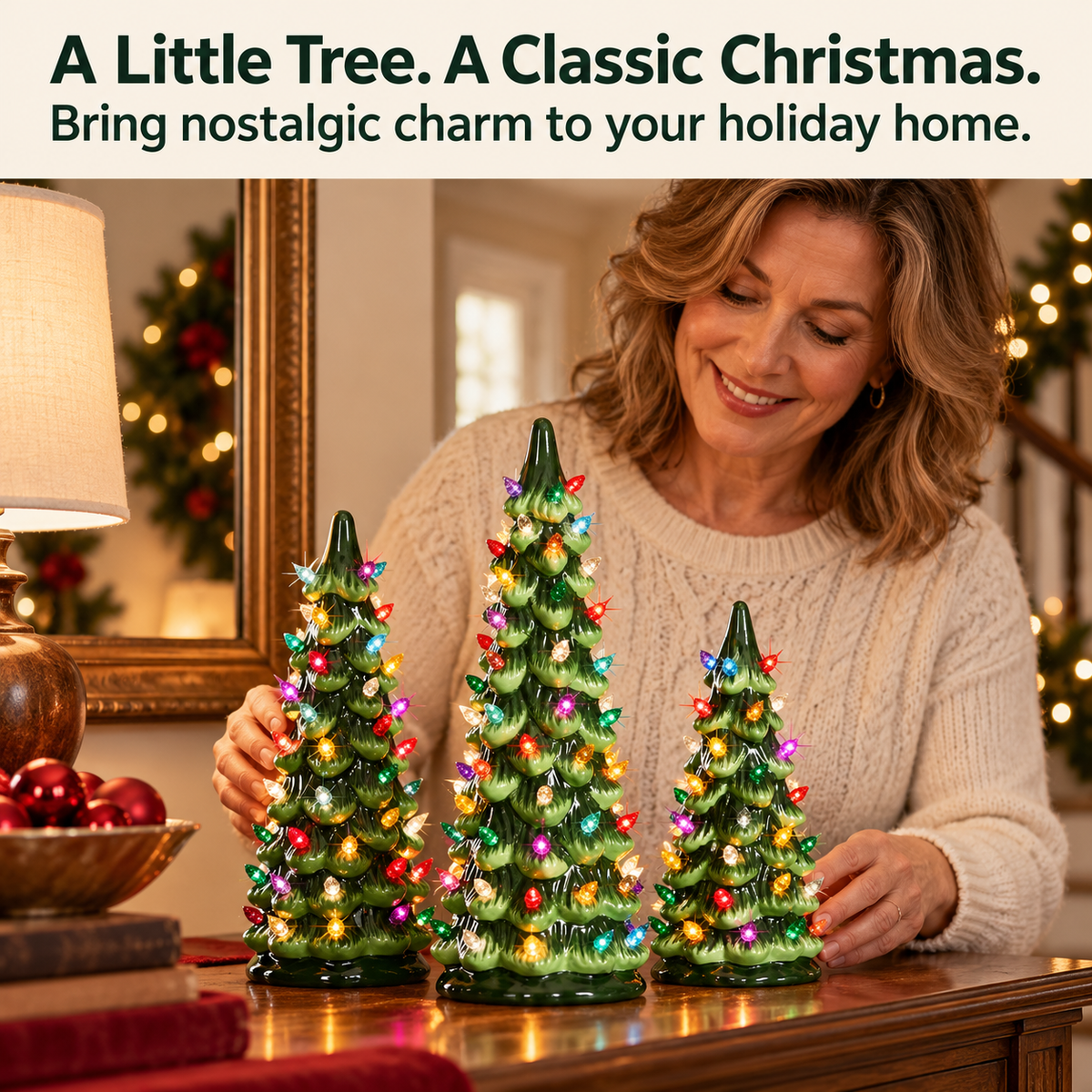 🔥Christmas Sale🎁Retro Hand-Painted Tabletop Christmas Trees🎄