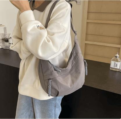 🏆5k sold this week!👜Women's Fashion Plain Color Nylon Crossbody Hobo Bag