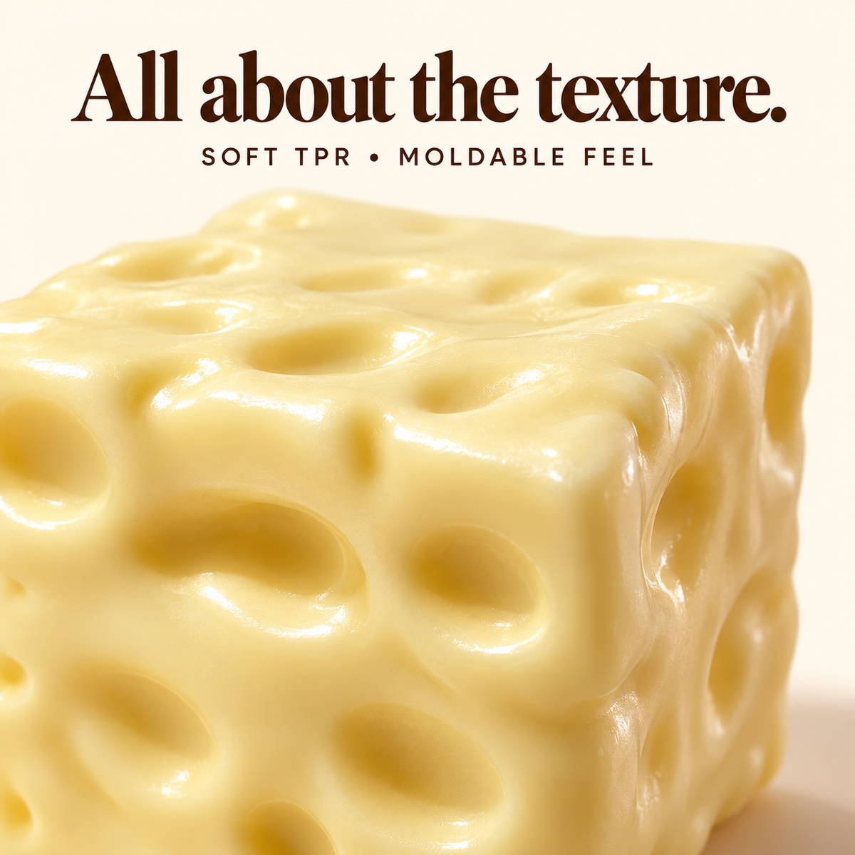 🧀 Moldable Cheese Cube Squishy – No-Rebound Fidget Toy
