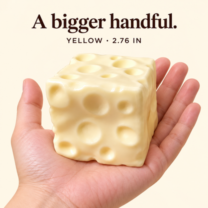 🧀 Moldable Cheese Cube Squishy – No-Rebound Fidget Toy