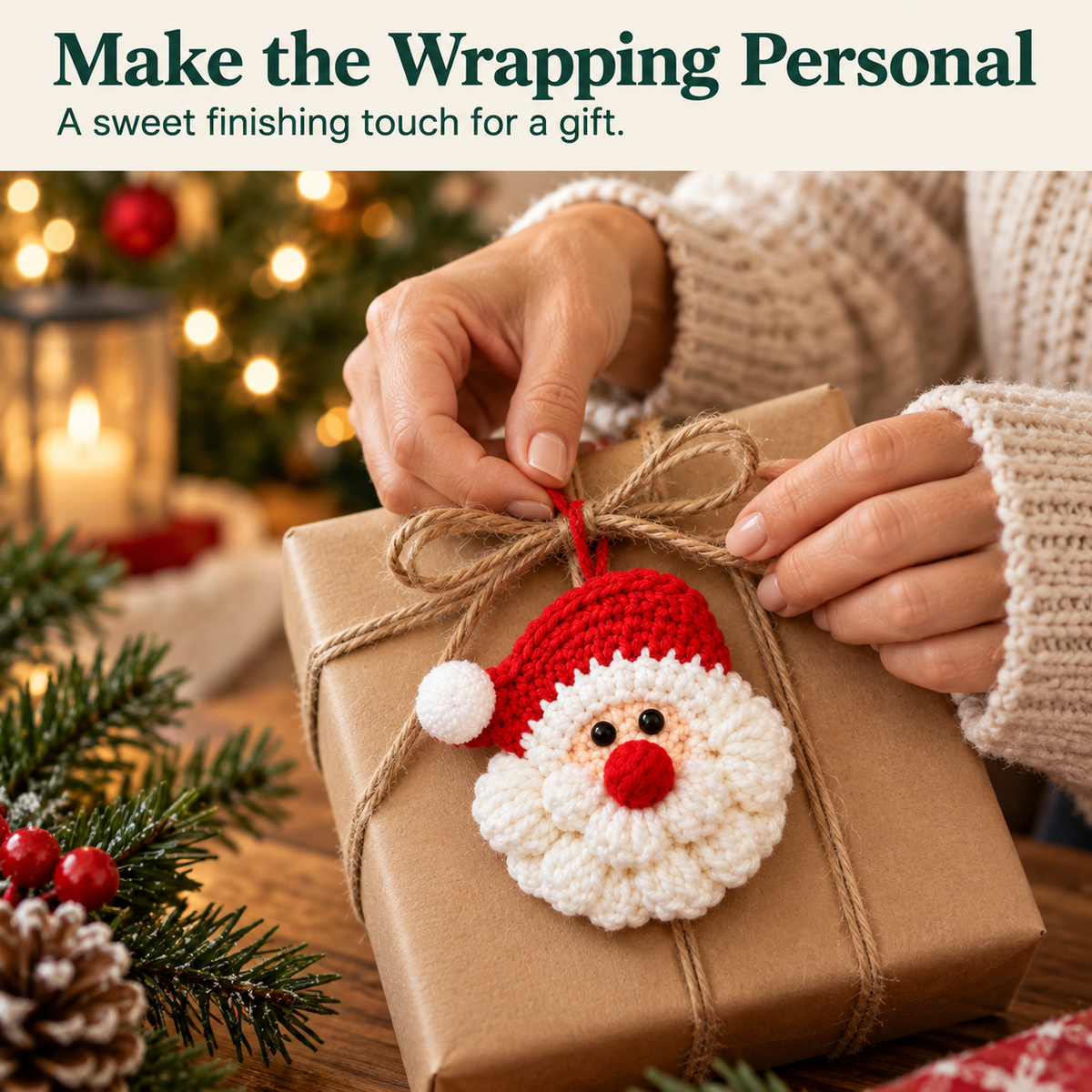 🎅 100% Handmade Crochet Santa Ornament (Sarah Wilson Handmade) - The Best Christmas Gift