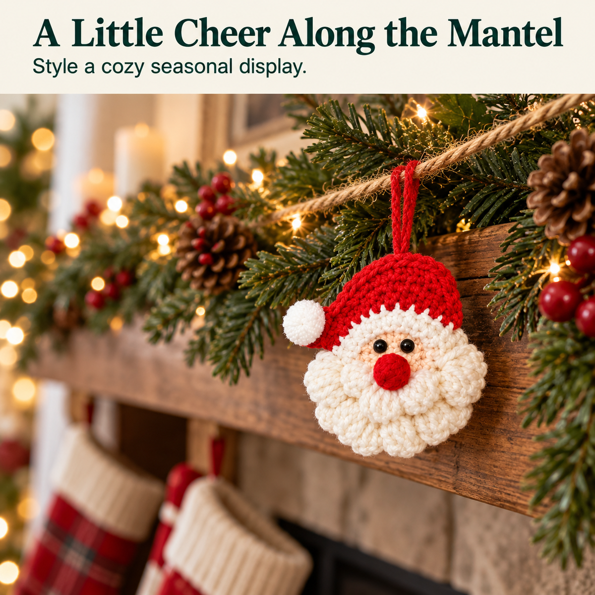 🎅 100% Handmade Crochet Santa Ornament (Sarah Wilson Handmade) - The Best Christmas Gift