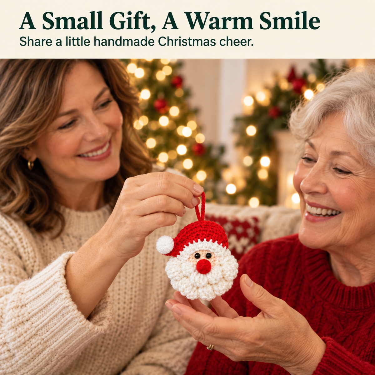 🎅 100% Handmade Crochet Santa Ornament (Sarah Wilson Handmade) - The Best Christmas Gift