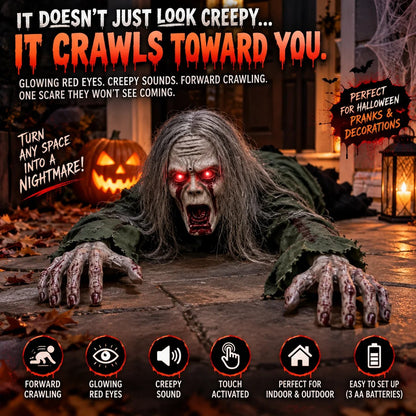 🔥Buy 2 Get 20% OFF🔥🎃 Crawling Halloween Ghoul™ — Glowing Eyes, Creepy Sounds & Real Crawling Action