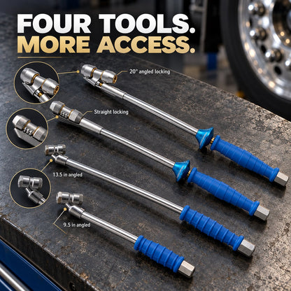 🚛 Assorted Tire Inflation Extension Rod Set, Roadside & Garage Dual Wheel Repair Helper🔨