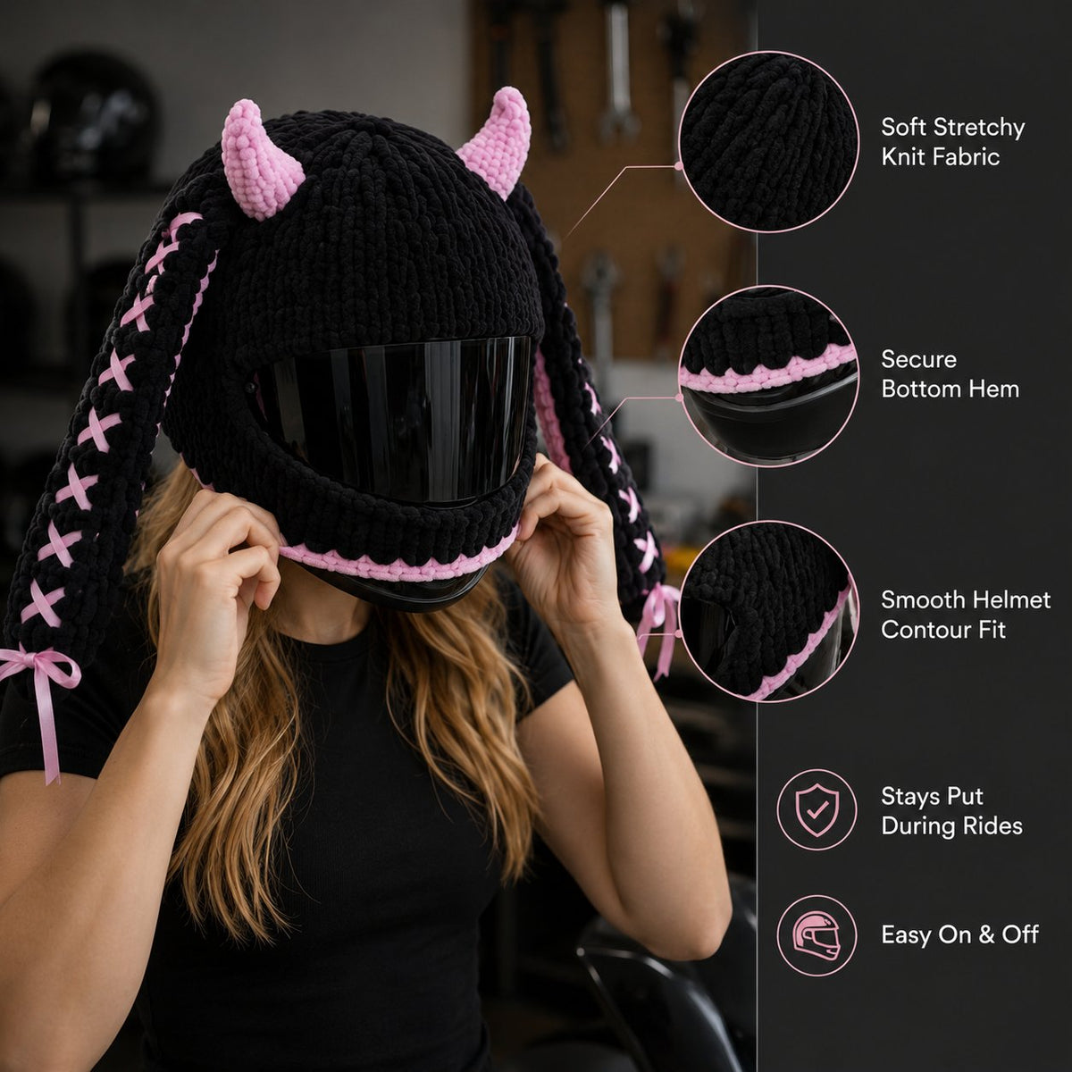 🏍️LAST DAY 49% OFF-🔥Handmade Helmet Cover | Cute Knit Helmet Topper for Motorcycle & Bike Helmets