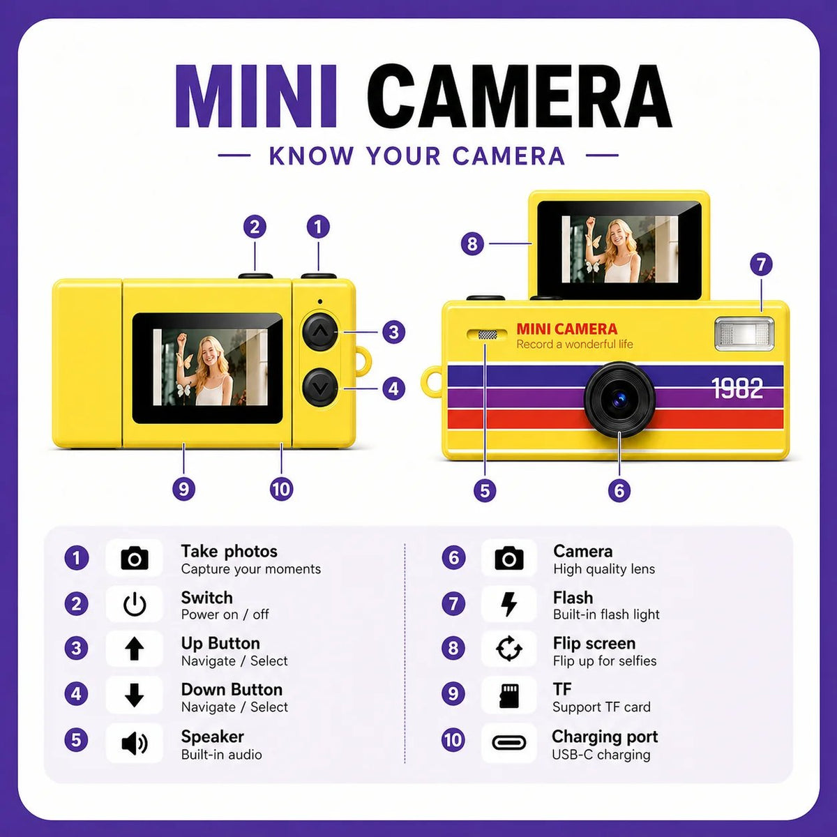 Mini Retro Camera (Film Your Life in 90s Style)