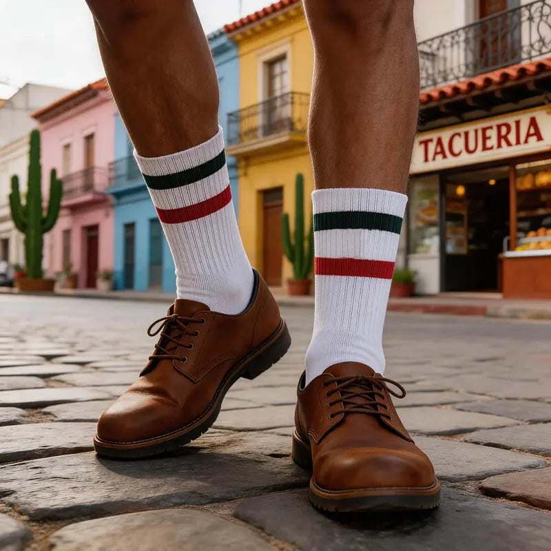 🇲🇽 Step Into Culture & Pride! Introducing the Ultimate Mexican Flag Embroidered Socks!